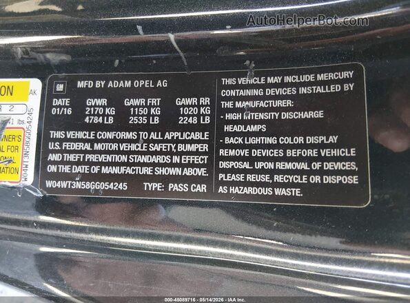 W04WT3N58GG054245 2016 BUICK CASCADA Black Engine compartment view