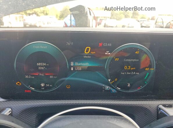 W1K3G4EB7NJ337069 2022 MERCEDES-BENZ A Black Instrument cluster view