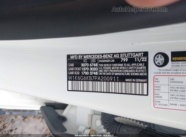 W1K6G6KB7PA200911 2023 MERCEDES-BENZ S-CLASS White Vista del compartimento del motor