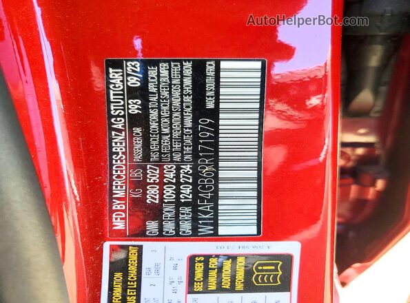W1KAF4GB6RR171979 2024 MERCEDES-BENZ C Red Շարժիչի բաժամունքի տեսք