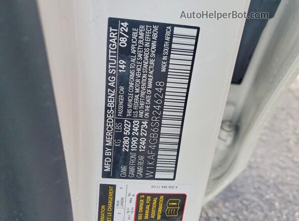 W1KAF4GB6SR246248 2025 MERCEDES-BENZ C White 