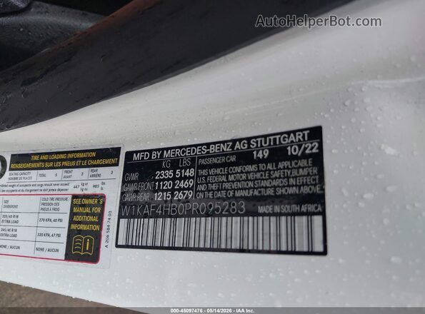 W1KAF4HB0PR095283 2023 MERCEDES-BENZ C-CLASS White Vista del compartimento del motor