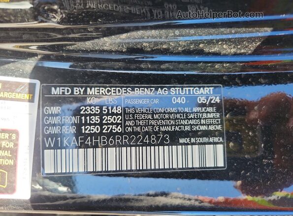 W1KAF4HB6RR224873 2024 MERCEDES-BENZ C Black Engine compartment view