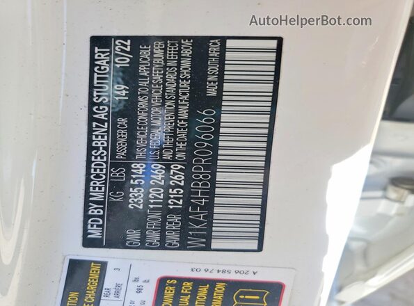 W1KAF4HB8PR096066 2023 MERCEDES-BENZ C Белый 