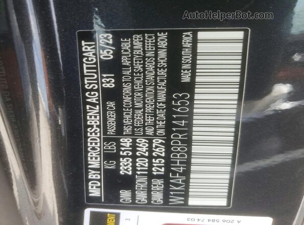 W1KAF4HB8PR141653 2023 MERCEDES-BENZ C Gray 