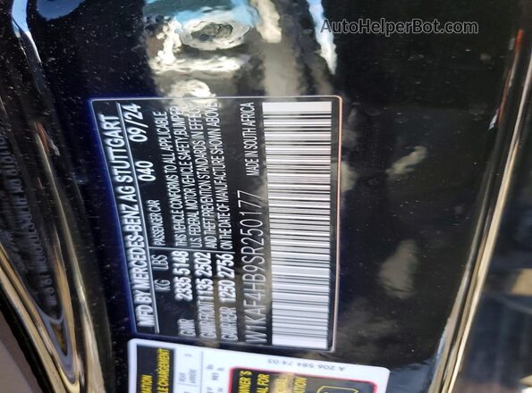 W1KAF4HB9SR250177 2025 MERCEDES-BENZ C Black 