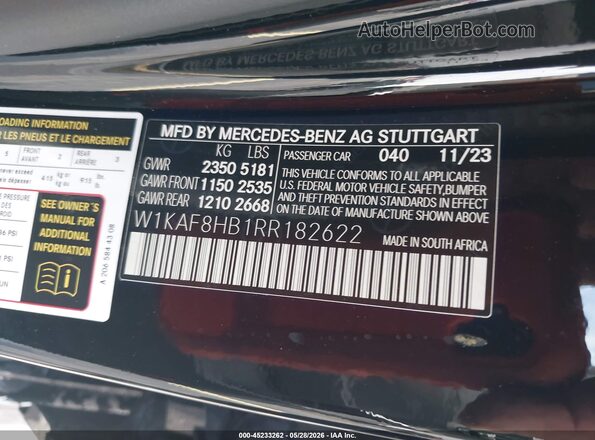 W1KAF8HB1RR182622 2024 MERCEDES-BENZ AMG C 43 Black Vista del compartimento del motor