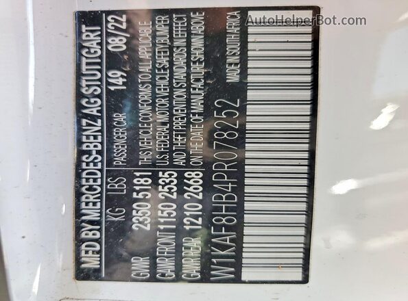 W1KAF8HB4PR078252 2023 MERCEDES-BENZ C Белый Вид подкапотного пространства
