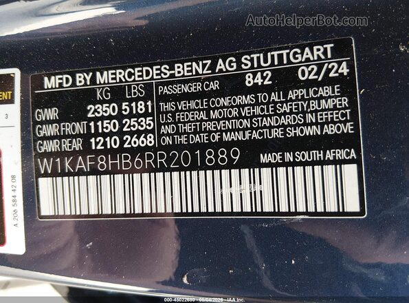 W1KAF8HB6RR201889 2024 MERCEDES-BENZ AMG C 43 Blue Engine compartment view