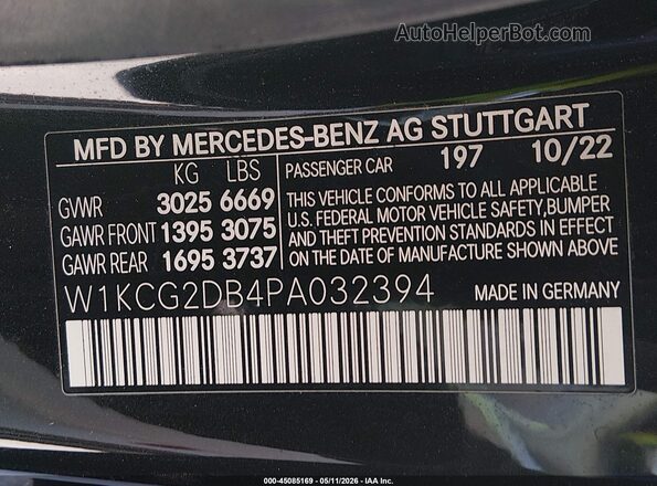 W1KCG2DB4PA032394 2023 MERCEDES-BENZ EQS 450+ Black Widok komory silnika