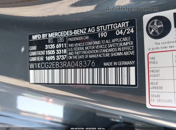 W1KCG2EB3RA048376 2024 MERCEDES-BENZ EQS 450 Gray Вид підкапотного простору