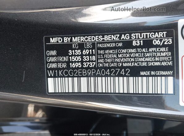 W1KCG2EB9PA042742 2023 MERCEDES-BENZ EQS 450 Gray ძრავის განყოფილების ხედი