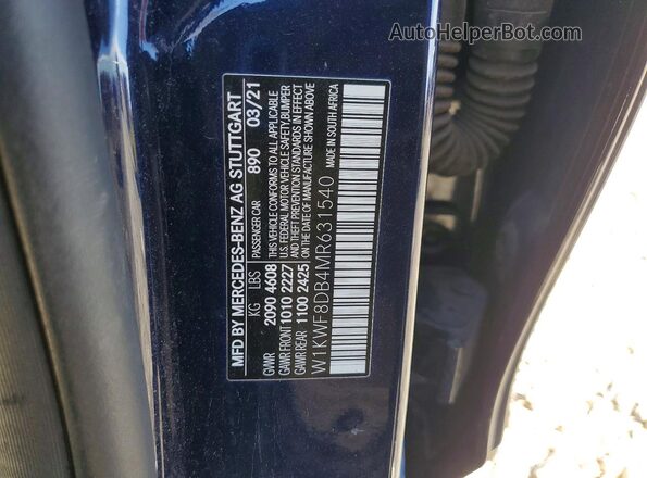 W1KWF8DB4MR631540 2021 MERCEDES-BENZ C Blue VIN sticker view