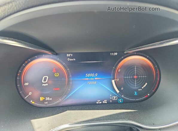 W1KWF8DB6LR570545 2020 MERCEDES-BENZ C Gray Widok zestawu wskaźników