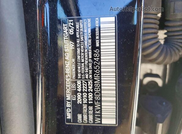 W1KWF8DB8MR652486 2021 MERCEDES-BENZ C Black Вид наклейки з VIN-кодом