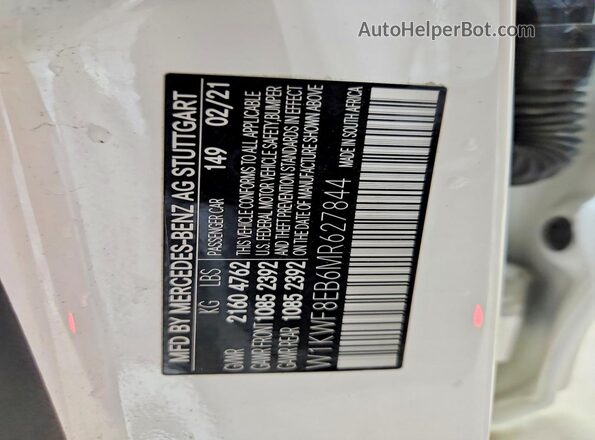 W1KWF8EB6MR627844 2021 MERCEDES-BENZ C White 