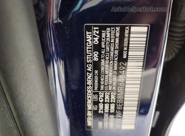 W1KWF8EB8MR646492 2021 MERCEDES-BENZ C Blue Widok komory silnika