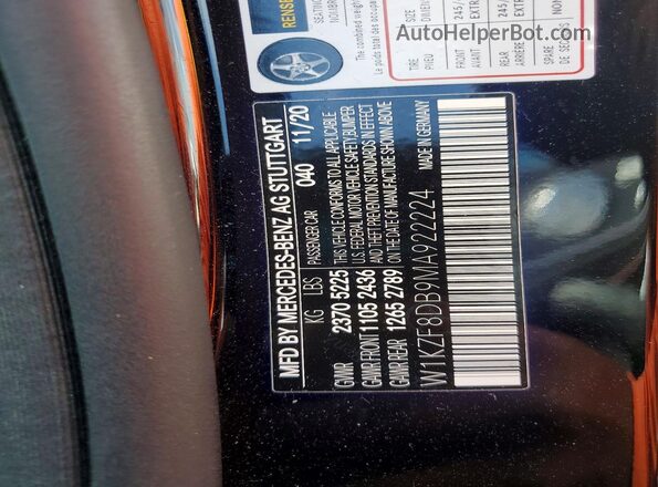 W1KZF8DB9MA922224 2021 MERCEDES-BENZ E Черный 