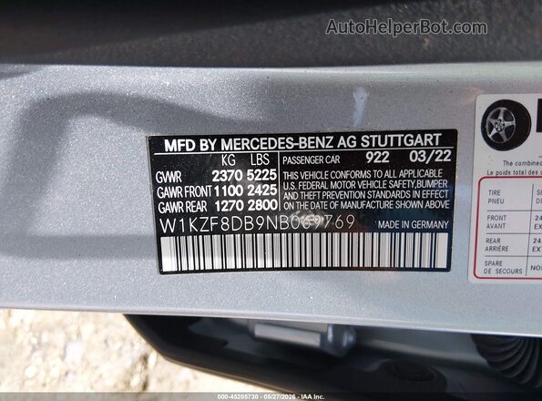 W1KZF8DB9NB069769 2022 MERCEDES-BENZ E-CLASS Silver Շարժիչի բաժամունքի տեսք