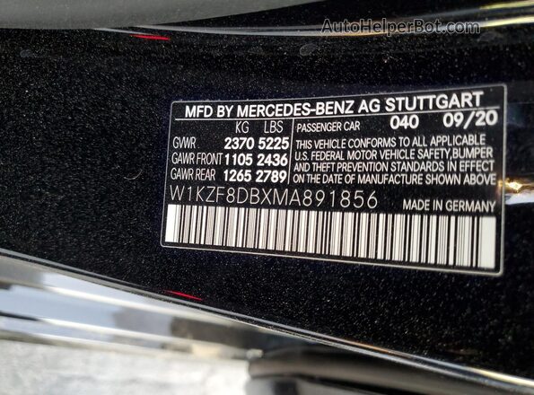 W1KZF8DBXMA891856 2021 MERCEDES-BENZ E Black Widok naklejki z numerem VIN