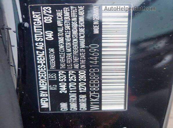 W1KZF8EB8PB144690 2023 MERCEDES-BENZ E Black Vista de la etiqueta del VIN