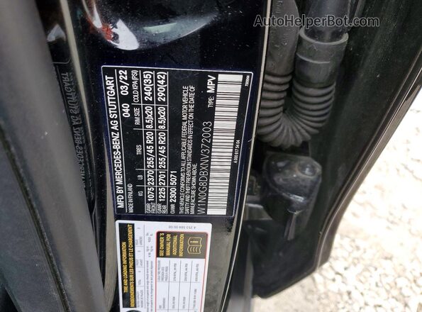 W1N0G8DBXNV372003 2022 MERCEDES-BENZ GLC-CLASS Black Вид наклейки з VIN-кодом