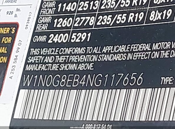 W1N0G8EB4NG117656 2022 MERCEDES-BENZ GLC 300 White 