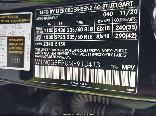 W1N0G8EB8MF913413 2021 MERCEDES-BENZ GLC 300 Black Вид підкапотного простору