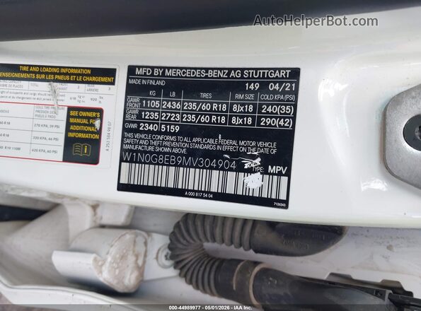 W1N0G8EB9MV304904 2021 MERCEDES-BENZ GLC 300 White Widok komory silnika