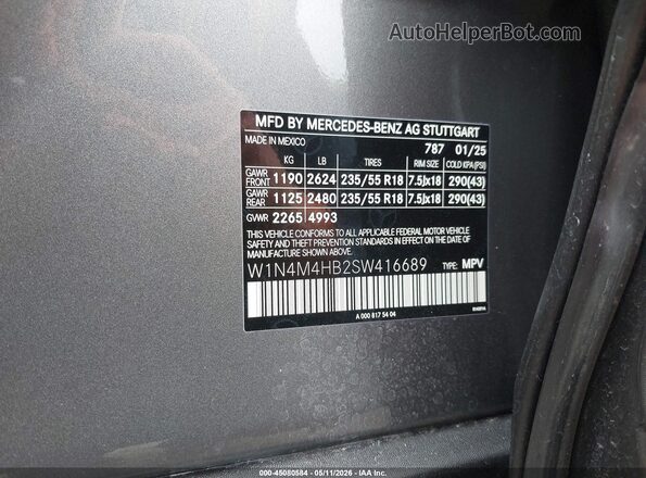 W1N4M4HB2SW416689 2025 MERCEDES-BENZ GLB-CLASS Gray Widok komory silnika
