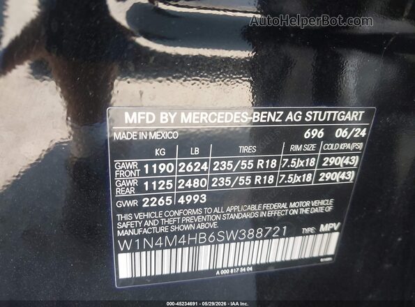 W1N4M4HB6SW388721 2025 MERCEDES-BENZ GLB-CLASS Black Engine compartment view