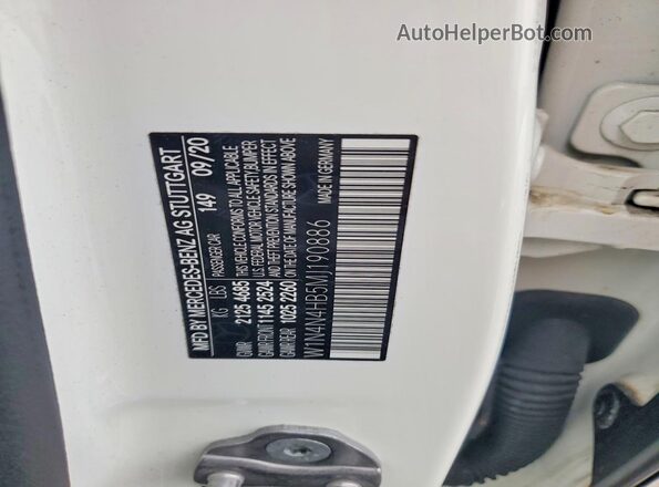 W1N4N4HB5MJ190886 2021 MERCEDES-BENZ GLA White Vista de la etiqueta del VIN