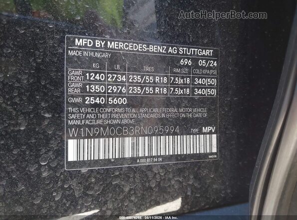 W1N9M0CB3RN095994 2024 MERCEDES-BENZ EQB 250 SUV Черный Вид подкапотного пространства
