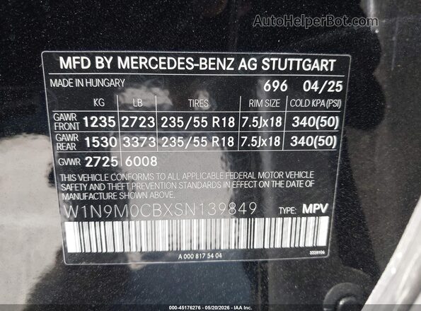 W1N9M0CBXSN139849 2025 MERCEDES-BENZ EQB 250 SUV Черный Вид подкапотного пространства