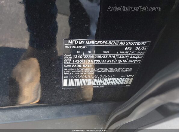 W1N9M0KBXRN089515 2024 MERCEDES-BENZ EQB 300 SUV Черный Вид подкапотного пространства