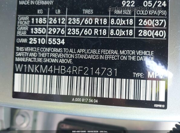 W1NKM4HB4RF214731 2024 MERCEDES-BENZ GLC 300 Серебряный Вид подкапотного пространства