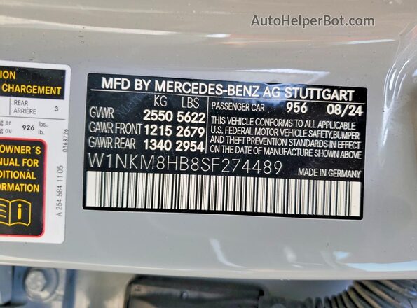 W1NKM8HB8SF274489 2025 MERCEDES-BENZ GLC-CLASS Серый 