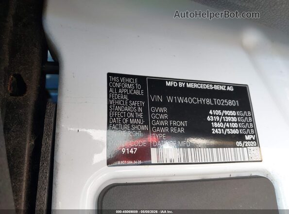 W1W40CHY8LT025801 2020 MERCEDES-BENZ SPRINTER White 