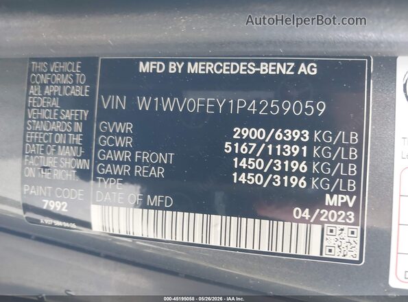 W1WV0FEY1P4259059 2023 MERCEDES-BENZ METRIS Серый Вид подкапотного пространства