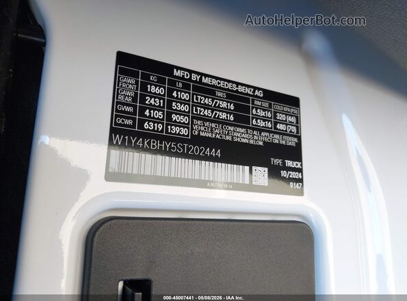 W1Y4KBHY5ST202444 2025 MERCEDES-BENZ SPRINTER White 