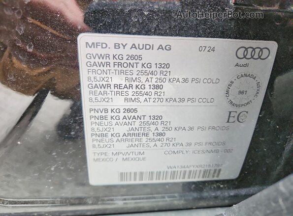 WA134AFYXR2151797 2024 AUDI SQ5 Black 