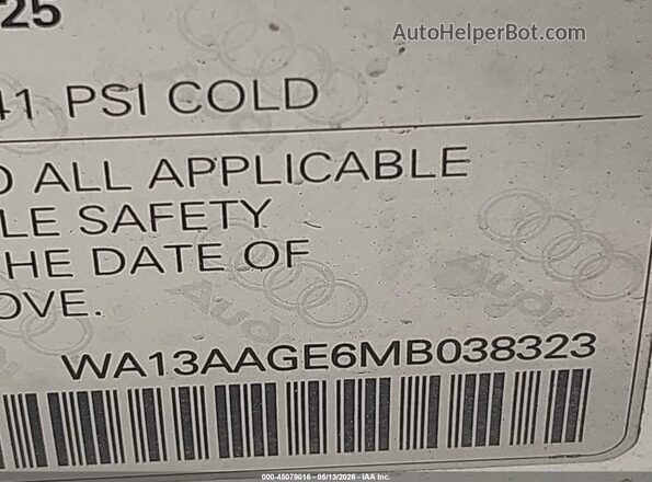 WA13AAGE6MB038323 2021 AUDI E-TRON Белый Вид подкапотного пространства