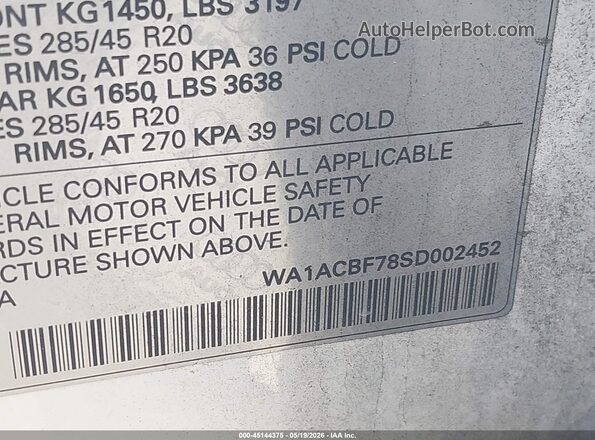 WA1ACBF78SD002452 2025 AUDI Q7 White Engine compartment view