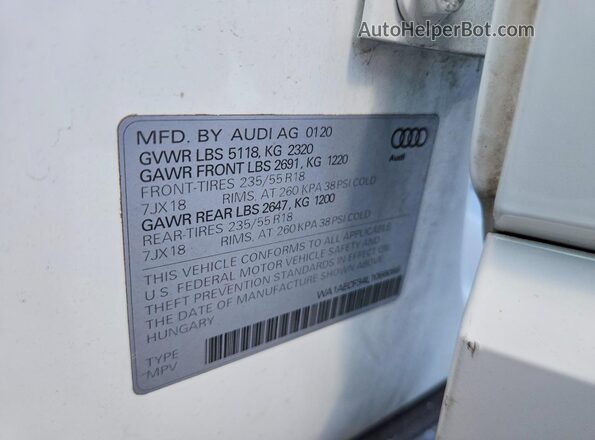 WA1AECF34L1066066 2020 AUDI Q3 White Widok komory silnika