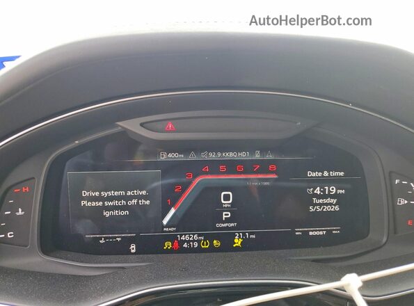 WA1AWBF71MD000908 2021 AUDI SQ7 White Вид щитка приладів