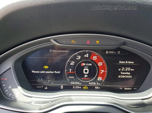 WA1B4AFY4K2074510 2019 AUDI SQ5 White Вид щитка приладів