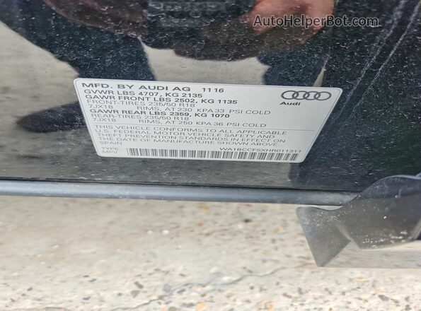WA1BCCFSXHR011311 2017 AUDI Q3 Черный Панорамный вид салона 360°