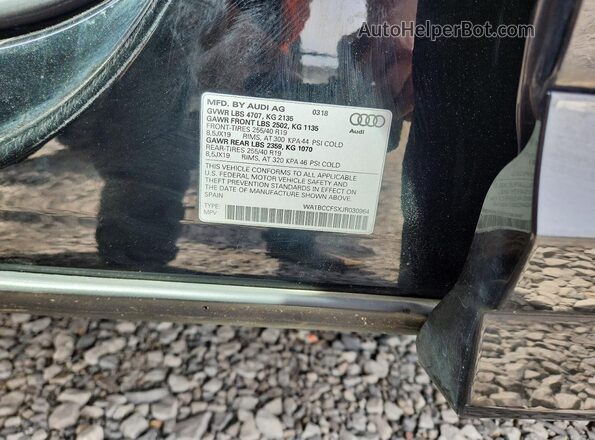 WA1BCCFSXJR030964 2018 AUDI Q3 Black VIN sticker view