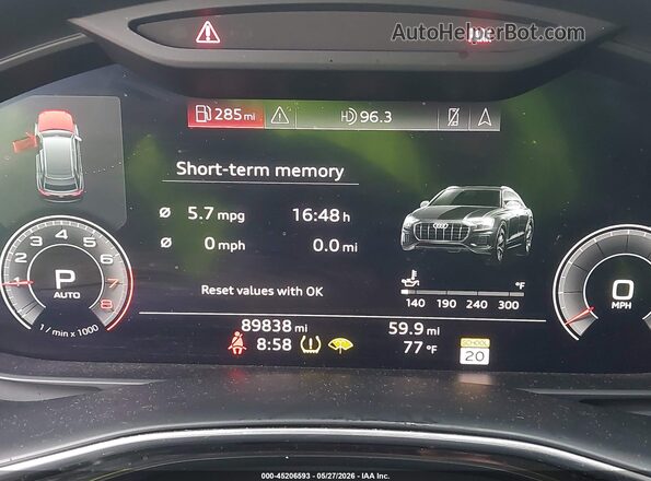 WA1BVAF17KD012507 2019 AUDI Q8 Silver Vista interior de 360 grados
