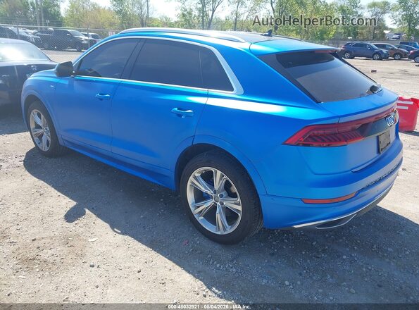 WA1BVAF18KD016954 2019 AUDI Q8 Blue Rear left
